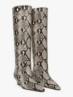 Lederstiefel mit Keilabsatz