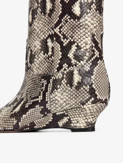 Lederstiefel mit Keilabsatz