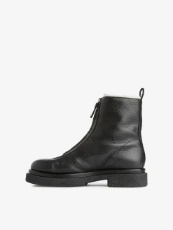 Lederstiefel mit Kunstpelz