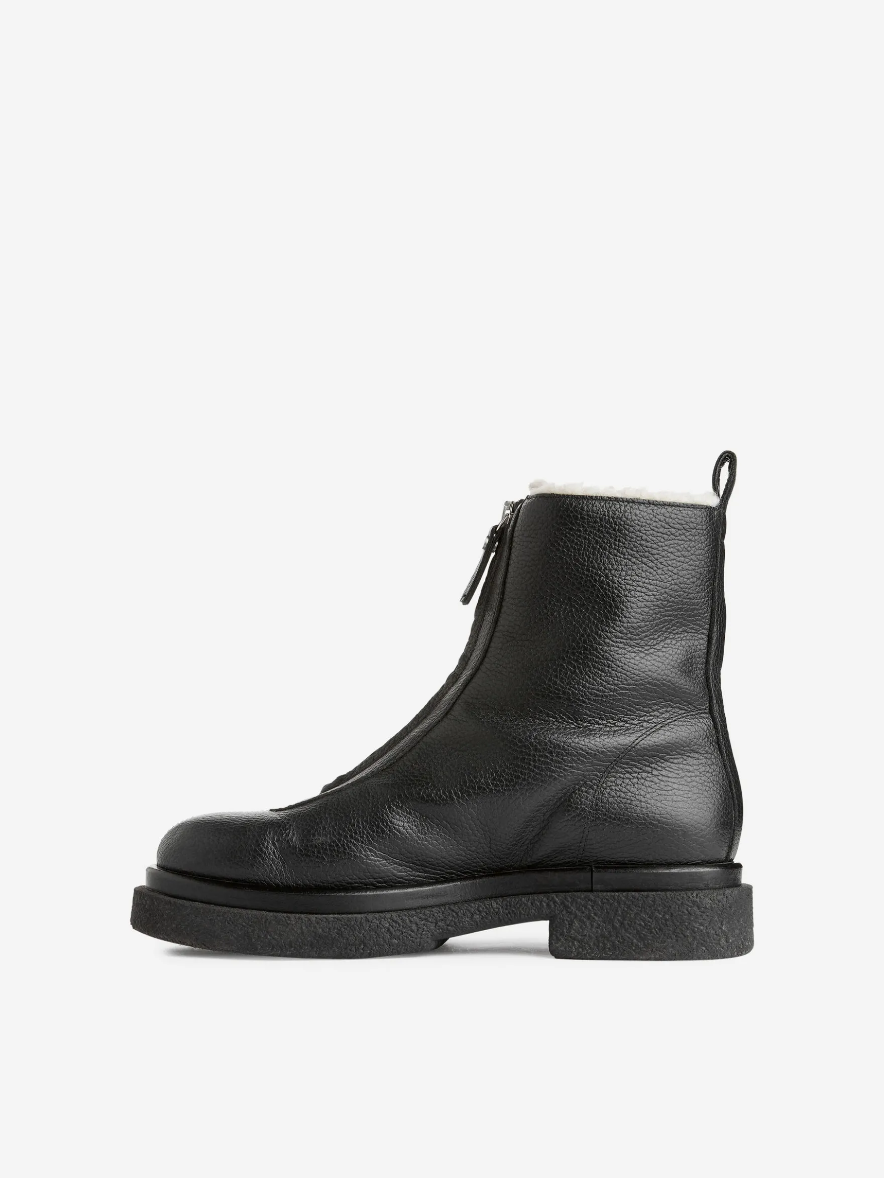 Lederstiefel mit Kunstpelz
