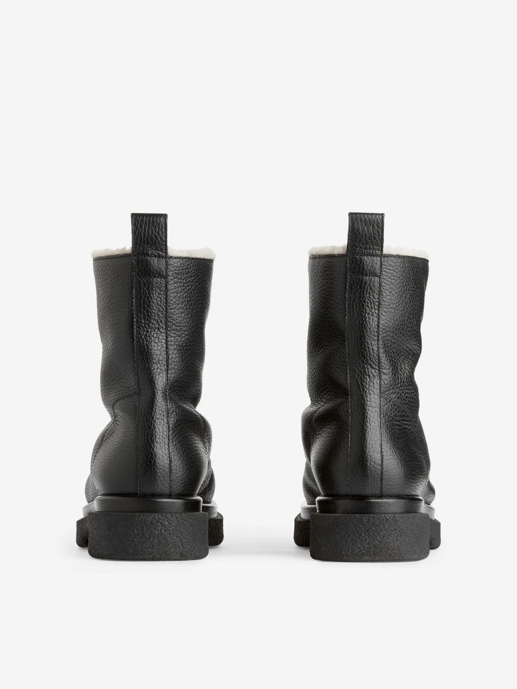 Lederstiefel mit Kunstpelz