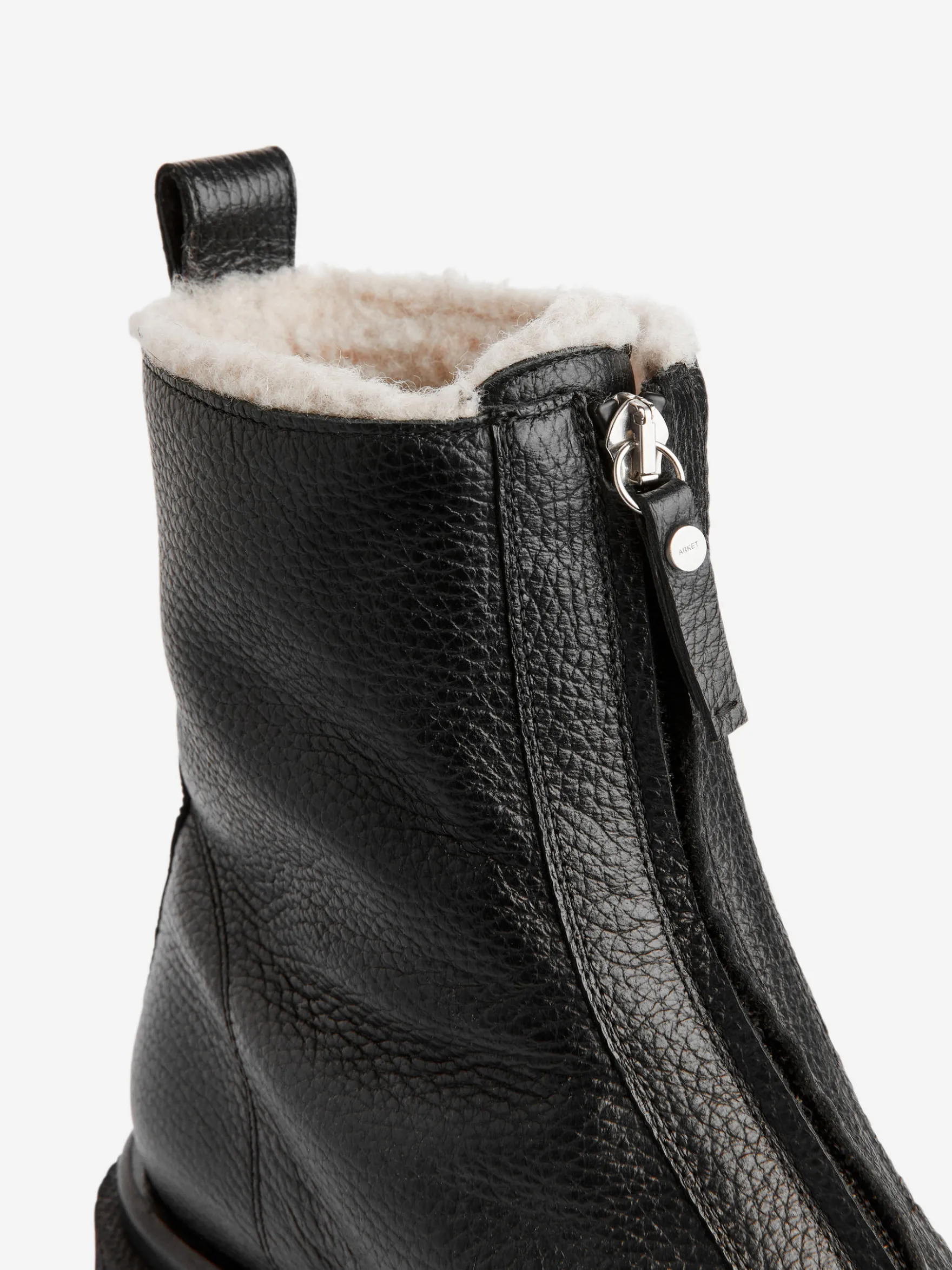 Lederstiefel mit Kunstpelz
