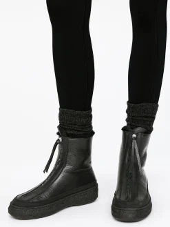 Lederstiefel mit Reißverschluss