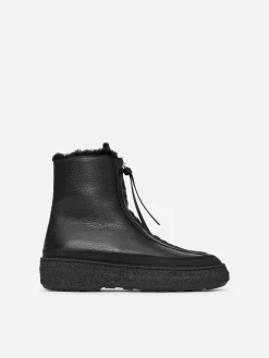 Lederstiefel mit Reißverschluss