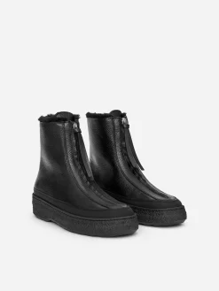 Lederstiefel mit Reißverschluss