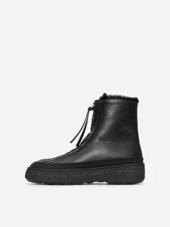 Lederstiefel mit Reißverschluss