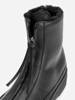 Lederstiefel mit Reißverschluss