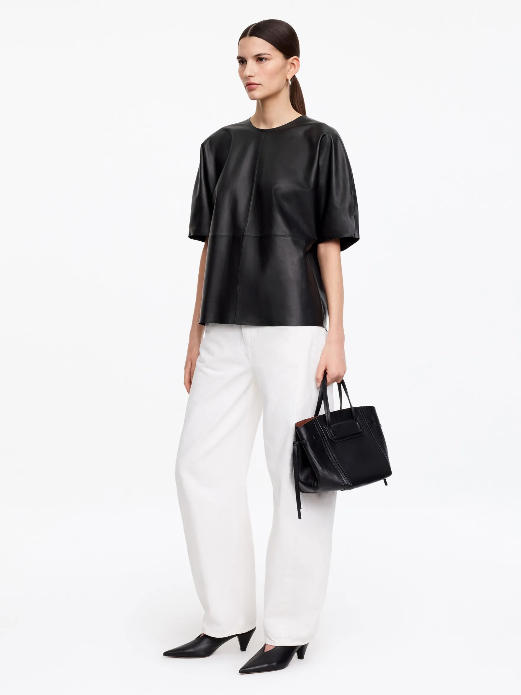 Leder-T-Shirt