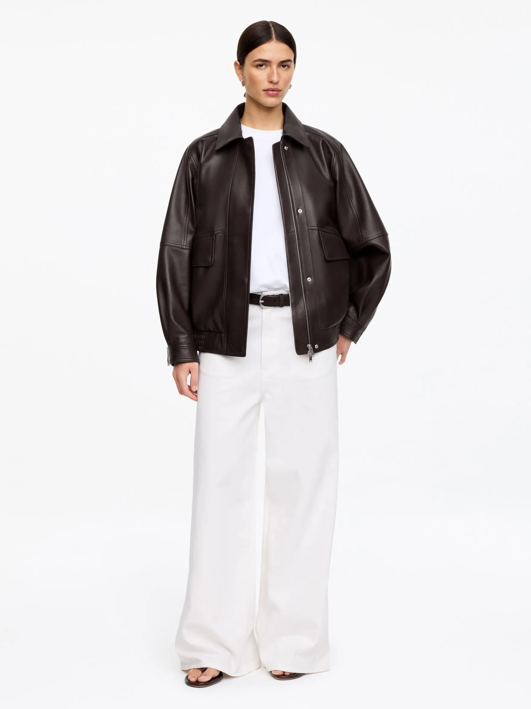 Lockere Lederjacke