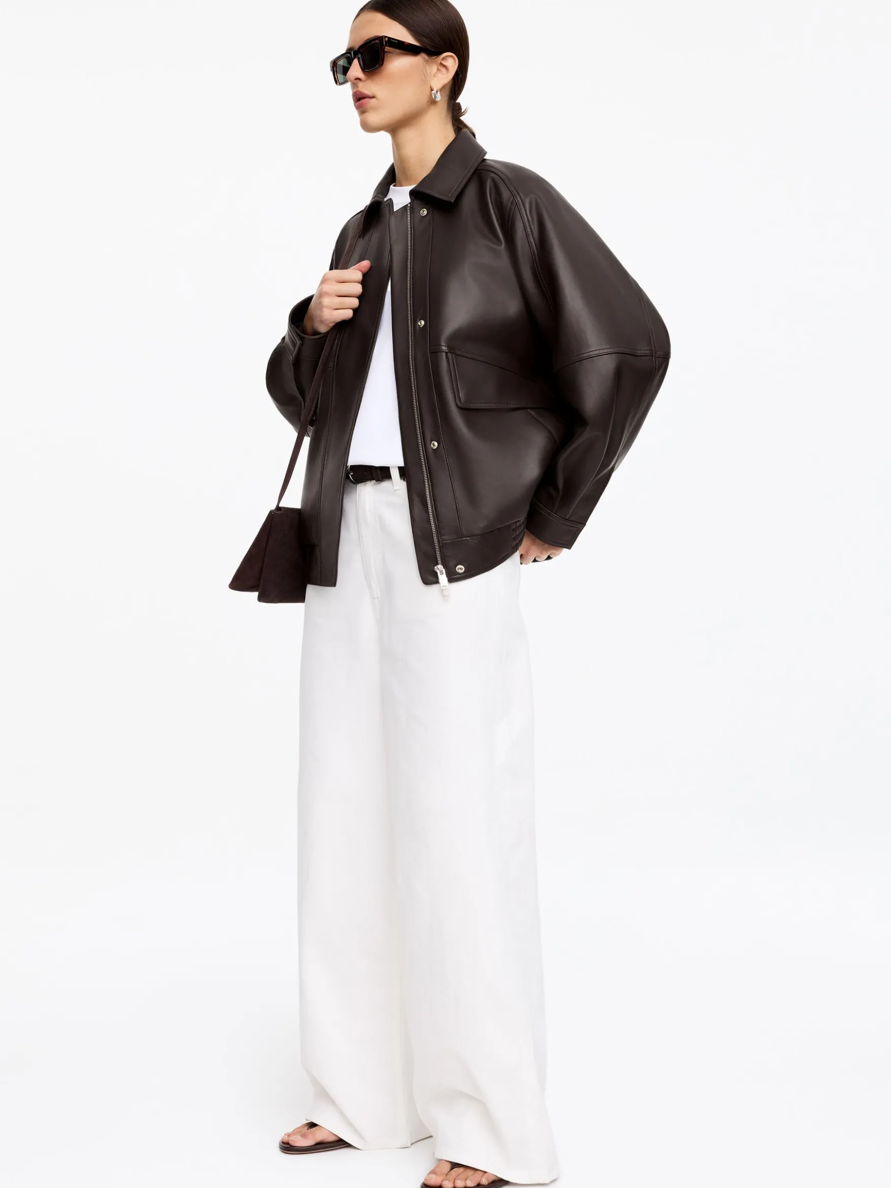 Lockere Lederjacke