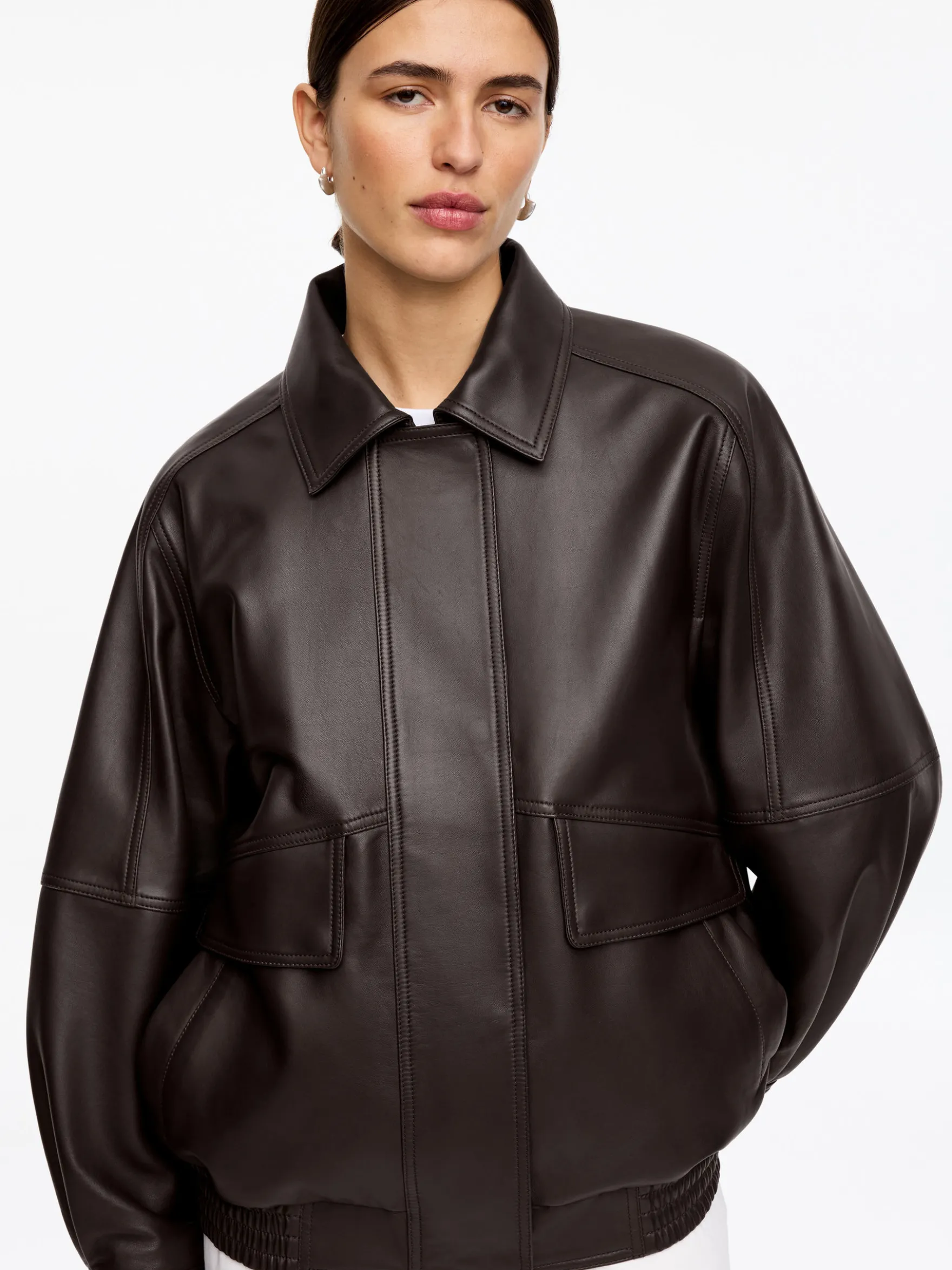 Lockere Lederjacke