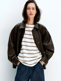Lockere Lederjacke