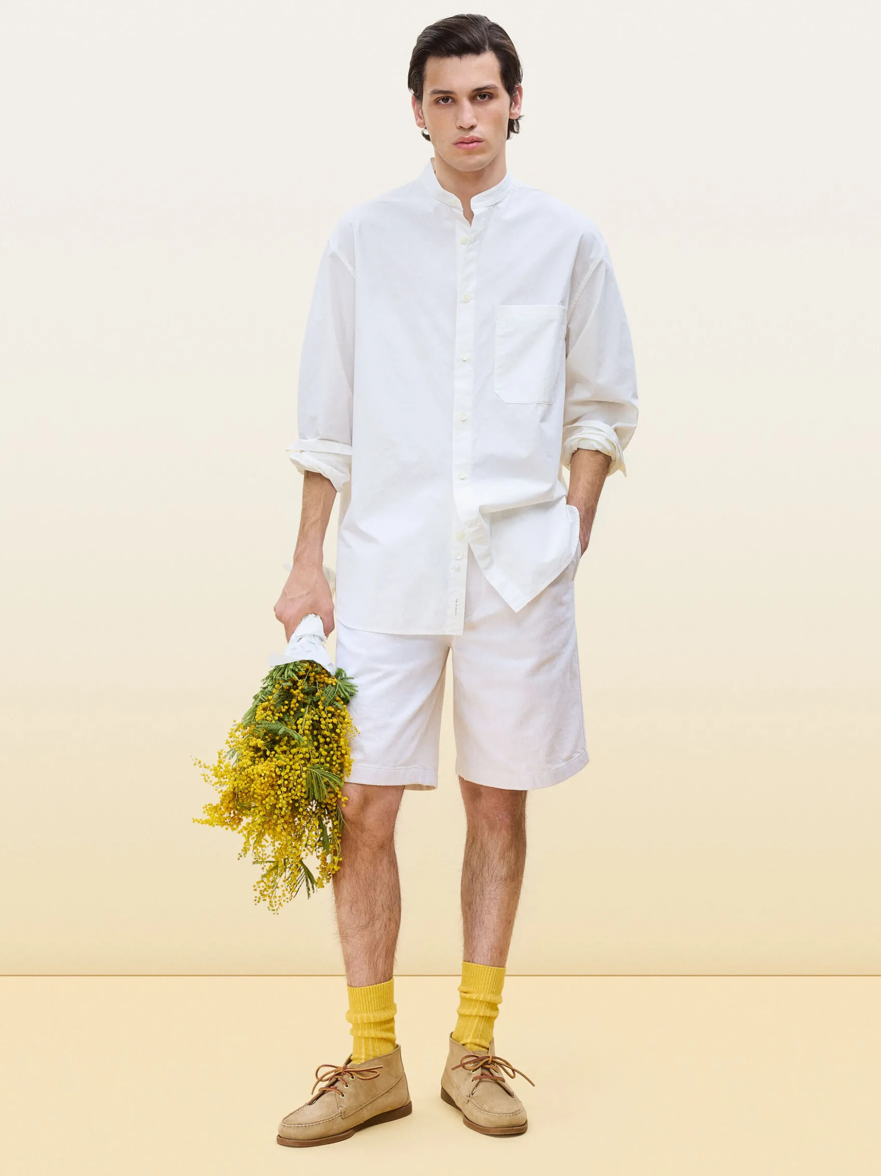 Lockere Shorts aus Baumwolle und Leinen