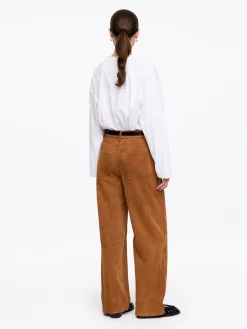 Lockere Velourslederhose