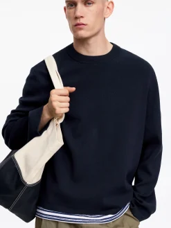 Lockerer Pullover aus Baumwollmischgewebe