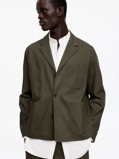 Lässiger Blazer aus Baumwolle und Leinen
