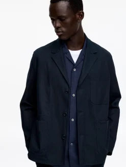 Lässiger Blazer aus Baumwolle und Leinen