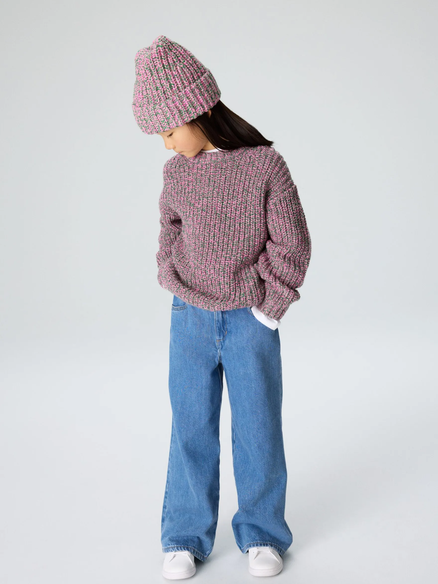 Marmorierter Strickpullover aus Wolle
