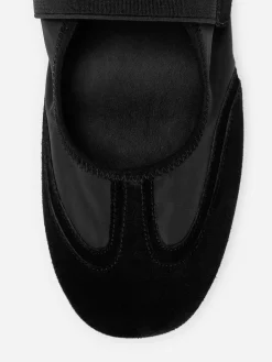 Mary Jane aus Spaltvelours und Nylon