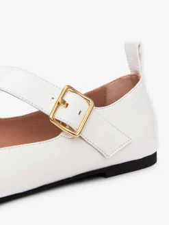Mary-Jane-Ballerina aus Leder