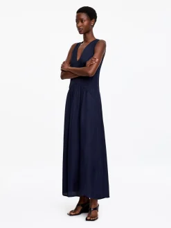 Maxikleid mit Organzadetail