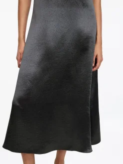 Midikleid aus Satin mit Crinkle-Effekt