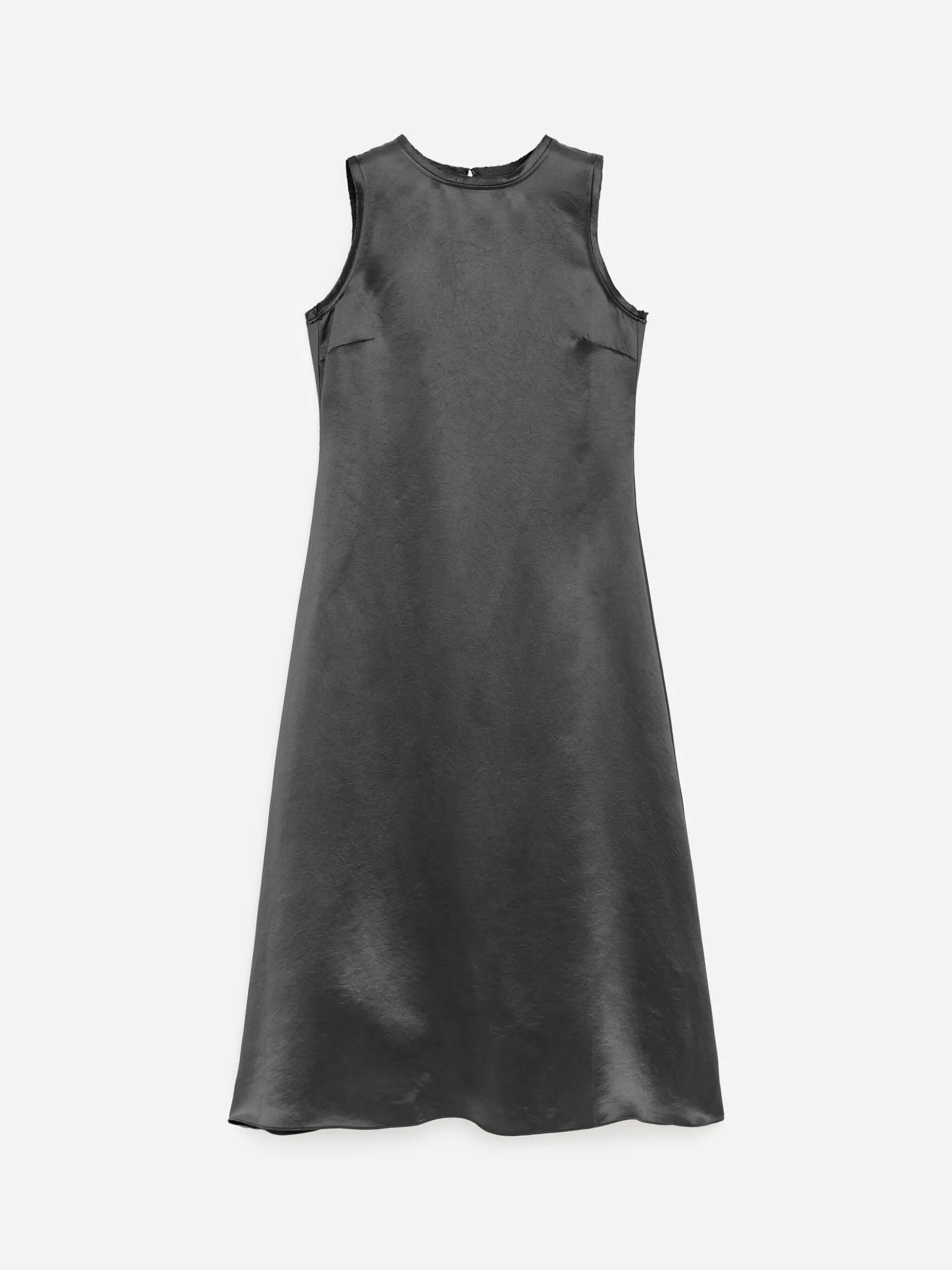 Midikleid aus Satin mit Crinkle-Effekt