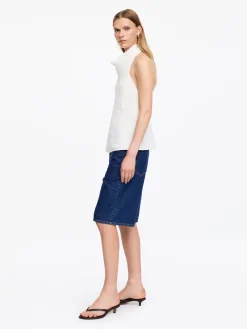 Neckholder-Top aus Leinenmischung