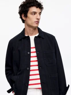 Overdyed-Overshirt aus Twill
