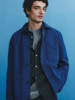 Overdyed-Overshirt aus Twill