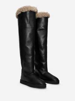 Overknee-Stiefel aus Leder