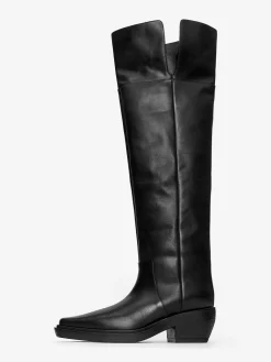 Overknee-Stiefel aus Leder