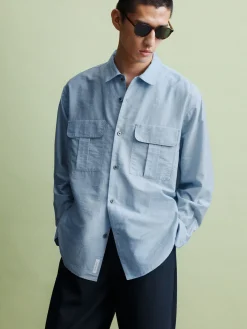 Oversize-Hemd aus Lyocell-Mischung