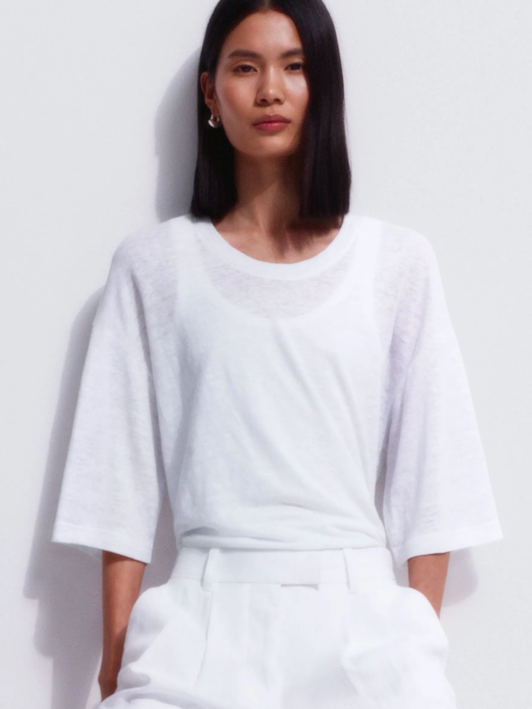 Oversize-T-Shirt aus Leinen