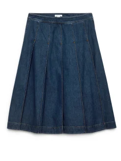Plissierter Jeansrock