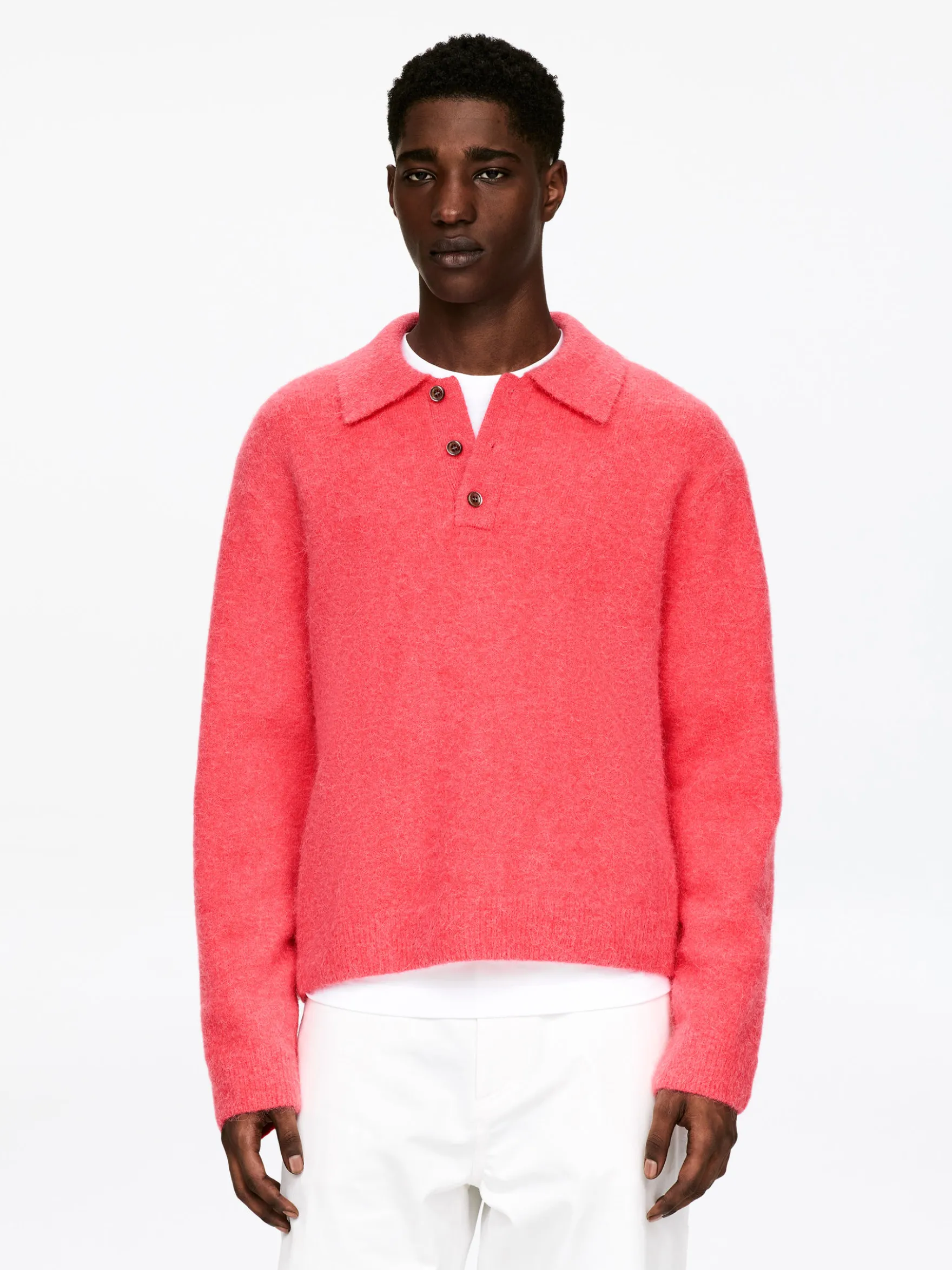 Poloshirt aus Alpakawolle und Wolle