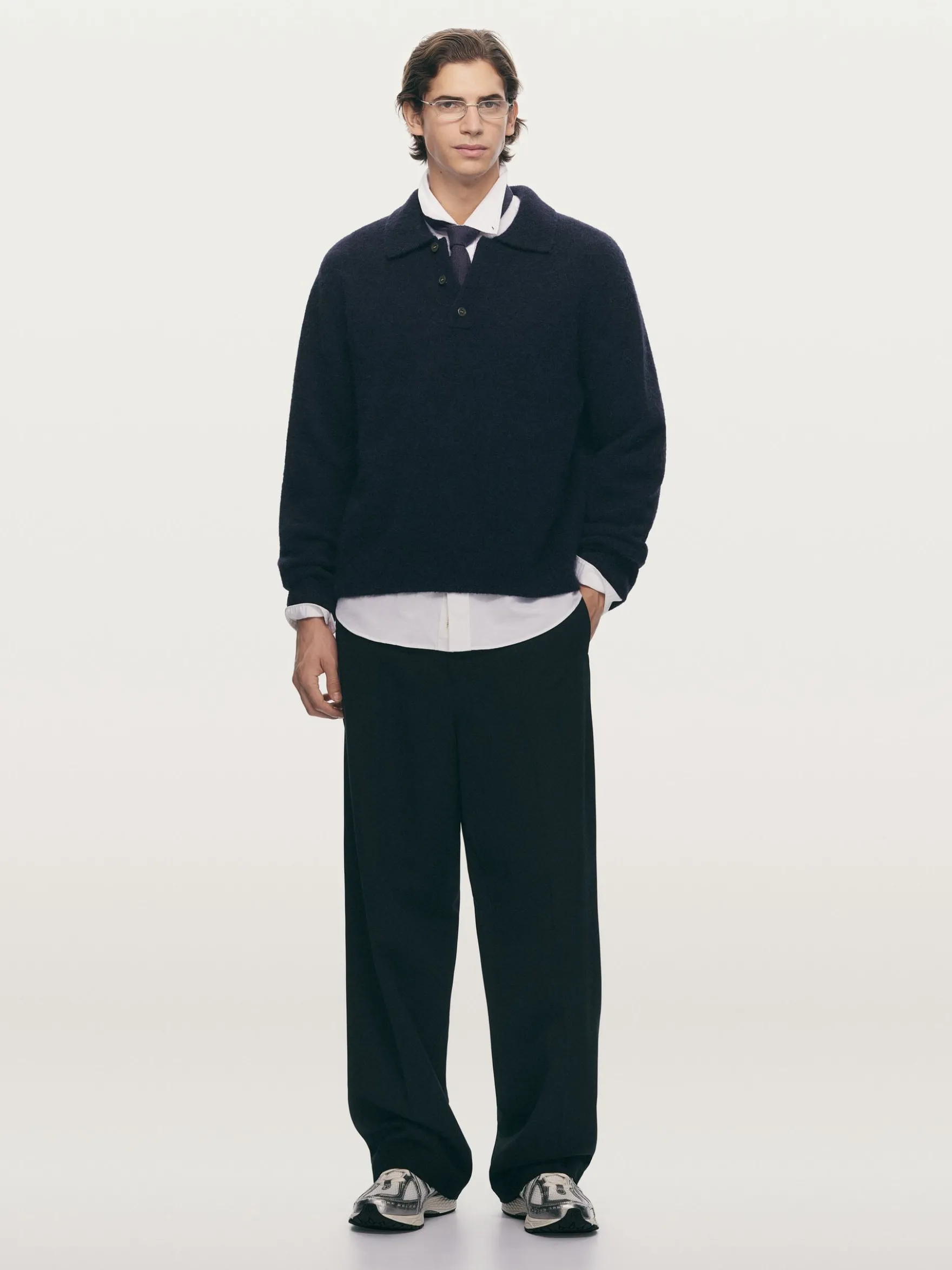 Poloshirt aus Alpakawolle und Wolle