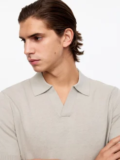 Poloshirt aus Baumwoll-Leinen