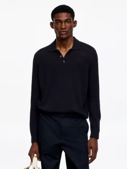 Poloshirt aus Leinenmischung