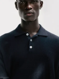 Poloshirt aus Leinenmischung