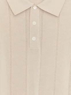 Poloshirt im Pointelle-Strick
