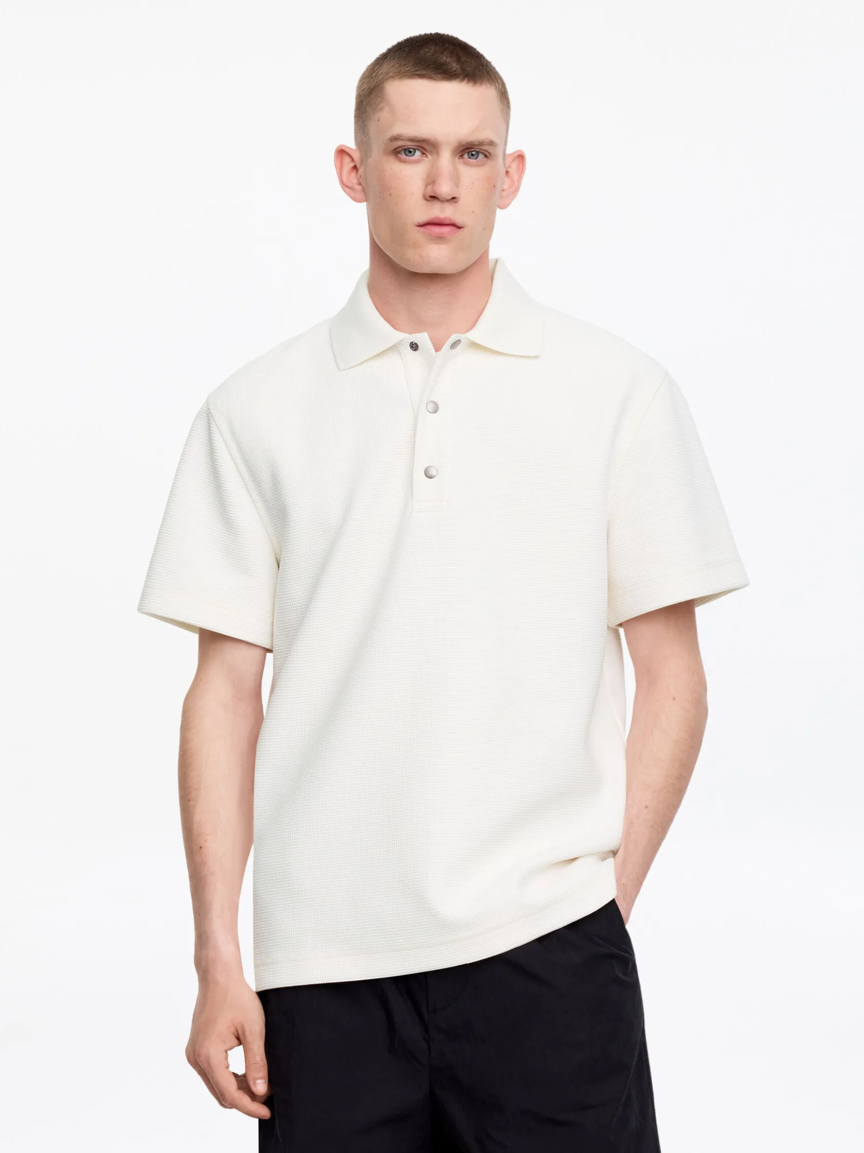 Poloshirt mit Waffelmuster
