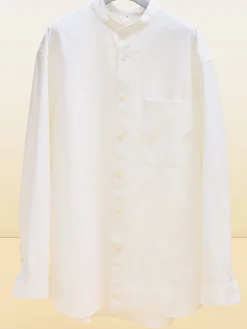 Popeline-Shirt mit Stehkragen