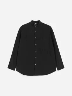 Popeline-Shirt mit Stehkragen