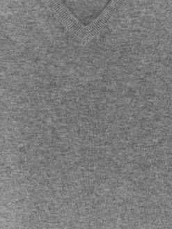 Pullover aus Baumwolle und Wolle mit V-Ausschnitt
