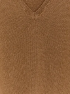 Pullover aus Baumwolle und Wolle mit V-Ausschnitt