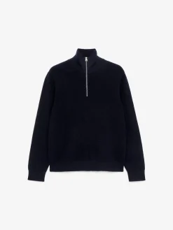 Pullover aus Wolle und Baumwolle mit kurzem Reißverschluss
