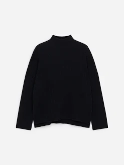 Pullover aus Wolle und Baumwolle mit Stehkragen