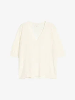 Pullover mit V-Ausschnitt aus Merinowolle