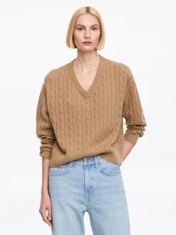 Pullover mit V-Ausschnitt aus reinem Kaschmir